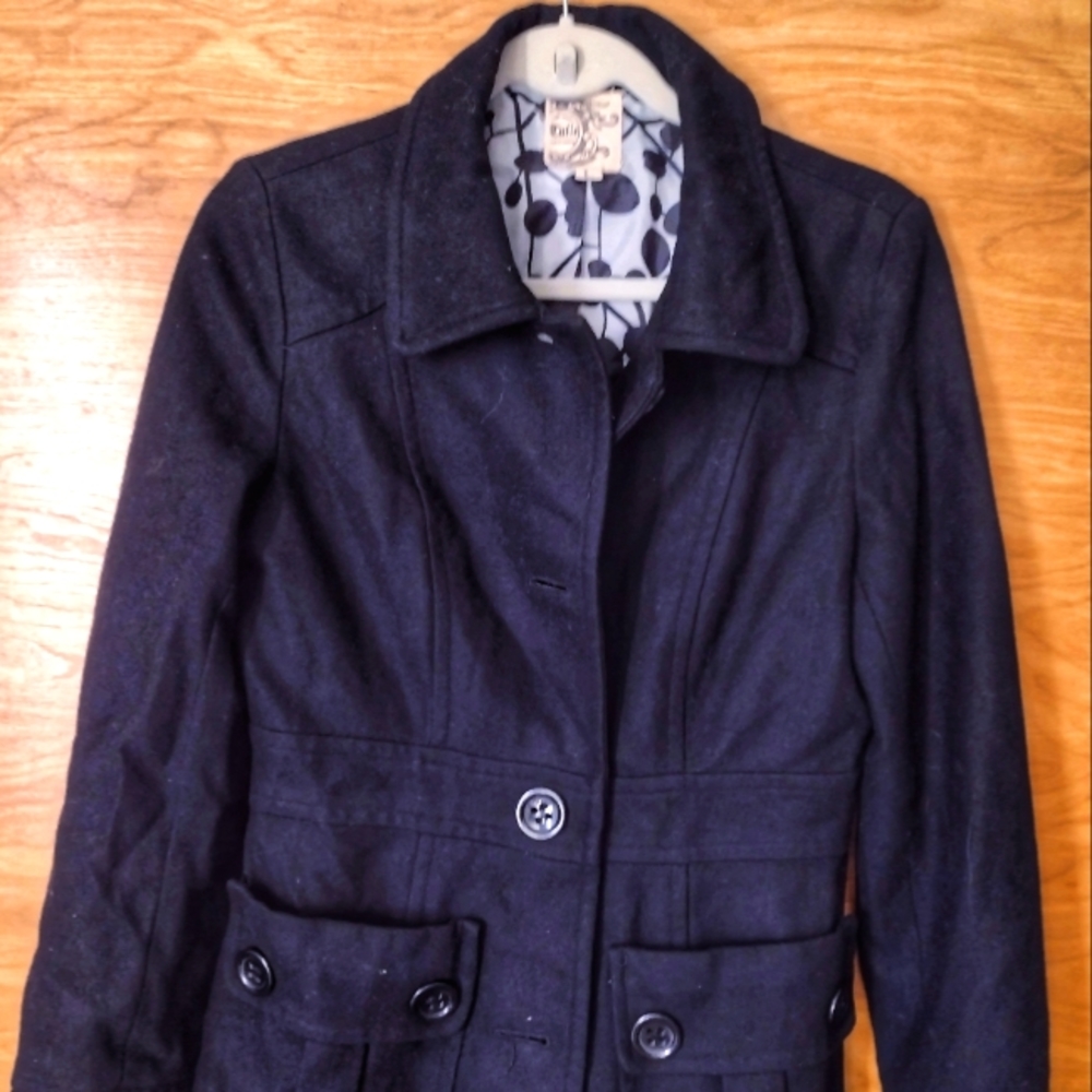 Black  wool pea coat